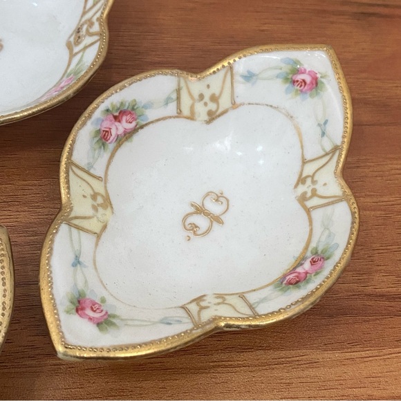 Set of 6 Vintage MORIMURA Nippon Moriage Handpainted Nut Dish Sauce Dip Dishes - Picture 14 of 16